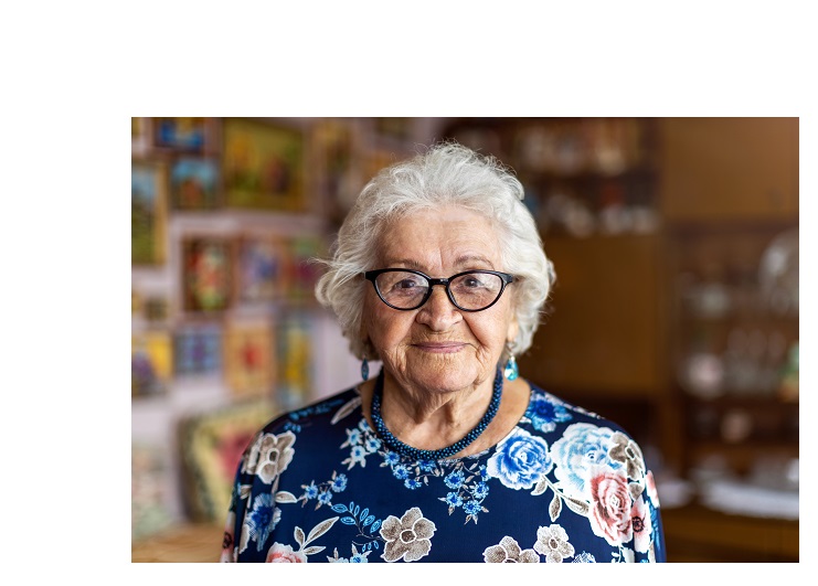 Smiling woman.