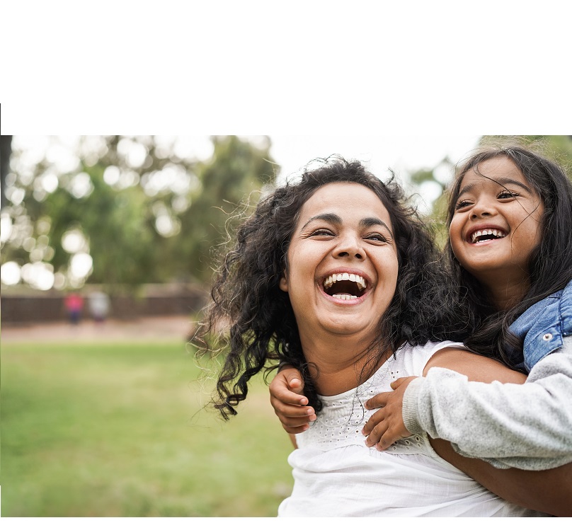 Happy mother and daugther.